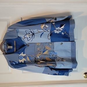 Indigo Moon Patchwork Embroidered Jacket